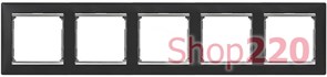 Рамка 5 постов, ноктюрн / серебряный штрих, 770395 Legrand Valena