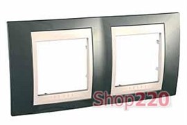 Рамка 2 поста, шампань, Unica MGU6.004.524 Schneider