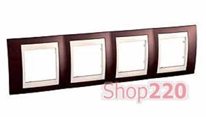 Рамка 4 поста, терракотовый, Unica MGU6.008.551 Schneider