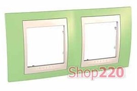 Рамка 2 поста, зеленое яблоко, Unica MGU6.004.563 Schneider