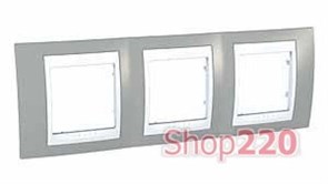 Рамка 3 поста, серый, Unica MGU6.006.865 Schneider