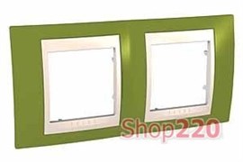 Рамка 2 поста, фисташковый, Unica MGU6.004.566 Schneider