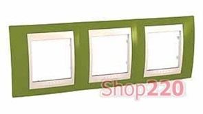 Рамка 3 поста, фисташковый, Unica MGU6.006.566 Schneider