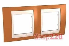 Рамка 2 поста, оранжевый, Unica MGU6.004.569 Schneider
