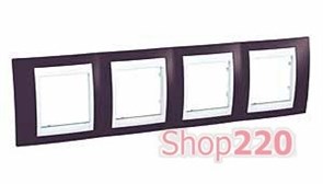 Рамка 4 поста, гранат, Unica MGU6.008.872 Schneider