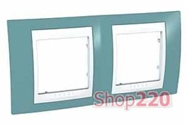 Рамка 2 поста, синий, Unica MGU6.004.873 Schneider