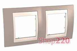 Рамка 2 поста, коричневый, Unica MGU6.004.574 Schneider