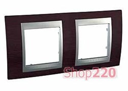 Рамка 2 поста, венге, Unica MGU66.004.0M3 Schneider