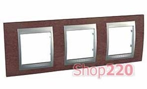 Рамка 3 поста, табак , Unica MGU66.006.0M4 Schneider