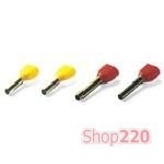 Наконечник-гильза двойной 2х1.5 мм кв l=8мм черный (200 шт )