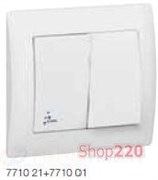 Механизм выключателя 2-клавишного IP44 с обрамлением, белый, Galea Life 771021 Legrand