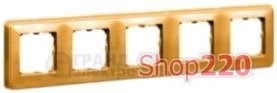 Рамка 5 постов, матовое золото, 773665 Legrand Cariva