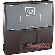 Розетка компьютерная RJ-45, 2 модуля, графит, Unica Top MGU3.411.12 Schneider