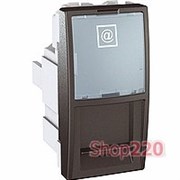 Механизм розетки компьютерной RJ 45, FTP кат. 5е, 1 модуль, черный, Unica Top MGU3.412.12 Schneider