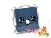 Механизм розетки ТВ +радио, проходной, антрацит, Fiorena