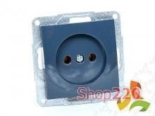 Механизм розетки без заземления, 16А 250В, антрацит, Fiorena