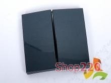 Механизм переключателя 2-х клавишного, 10А 250В, антрацит, Fiorena