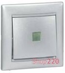 Механизм переключателя 1-клавишного c подсветкой, алюминий, Legrand 770126 Valena