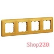 Рамка 4 поста, матовое золото, 773664 Legrand Cariva