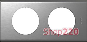 Рамка 2 поста, фактурная сталь, 69102 Legrand Celiane