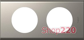 Рамка 2 поста, металл никель велюр, 69112 Legrand Celiane