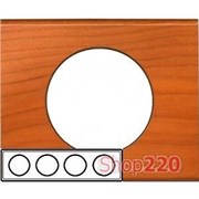 Рамка 4 поста, дерево кедр, 69174 Legrand Celiane