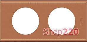 Рамка 2 поста, кожа крем-карамель, 69282 Legrand Celiane