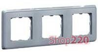 Рамка 3 поста, жемчужно-серый, 773693 Legrand Cariva
