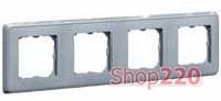 Рамка 4 поста, жемчужно-серый, 773694 Legrand Cariva