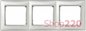 Рамка 3 поста, алюминий/серебряный штрих 770353 Legrand Valena