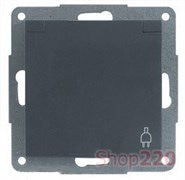 Механизм розетки с заземлением с крышкой, 16А 250В, антрацит, Fiorena