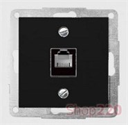 Механизм розетки компьютерной RJ 45 FTP cat 5e, антрацит, Fiorena