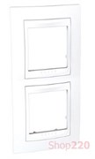 Рамка 2 поста, белый, вертикальная, Unica MGU6.004V.18 Schneider