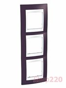 Рамка 3 поста, гранат, вертикальная, Unica MGU6.006V.872 Schneider