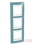 Рамка 3 поста, синий, вертикальная, Unica MGU6.006V.873 Schneider