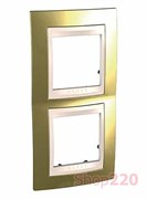Рамка 2 поста, золото, вертикальная Unica MGU66.004V.504 Schneider