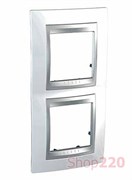 Рамка 2 поста, белоснежный, вертикальная Unica MGU66.004V.092 Schneider