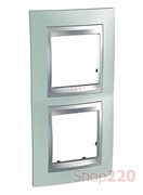 Рамка 2 поста, изумрудный, вертикальная Unica MGU66.004V.094 Schneider