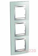 Рамка 3 поста, изумрудный, вертикальная Unica MGU66.006V.094 Schneider