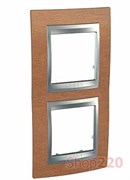Рамка 2 поста, черешня, вертикальная Unica MGU66.004V.0M2 Schneider