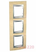 Рамка 3 поста, бук, вертикальная Unica MGU66.006V.0M1 Schneider