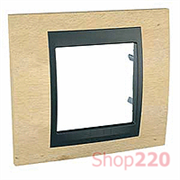 Рамка 1 пост, бук, Unica MGU66.002.2M1 Schneider