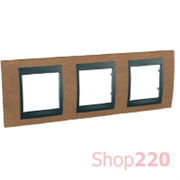 Рамка 3 поста, черешня, Unica MGU66.006.2M2 Schneider