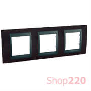 Рамка 3 поста, венге, Unica MGU66.006.2M3 Schneider