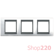 Рамка 3 поста, белоснежный, Unica MGU66.006.292 Schneider