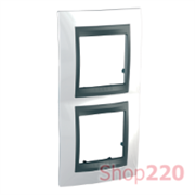 Рамка 2 поста, белоснежный, вертикальная Unica MGU66.004V.292 Schneider