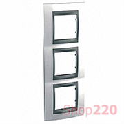 Рамка 3 поста, белоснежный, вертикальная Unica MGU66.006V.292 Schneider