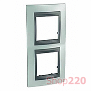 Рамка 2 поста, изумрудный, вертикальная Unica MGU66.004V.294 Schneider