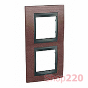 Рамка 2 поста, табак, вертикальная Unica MGU66.004V.2M4 Schneider