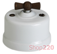 Выключатель белый с ручкой "старое дерево", 30306210 Fontini